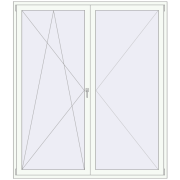 BALCONY DOOR REHAU SYNEGO 1970x2260 mm RAL 9016 Traffic white two-sided