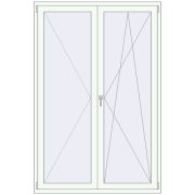 BALCONY DOOR REHAU SYNEGO 1435x2100 mm RAL 9016 Traffic white two-sided
