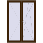Drzwi balkonowe 1500x2200 mm BALCONY DOOR REHAU SYNEGO DARK_OAK dwustronny