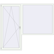 BALCONY DOOR REHAU EURO 70 2400x2100 mm RAL 9016 Traffic white two-sided