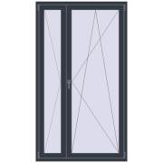 BALCONY DOOR REHAU SYNEGO 1200x2100 mm ANTHRACITE_GREY_STRUKTURAL two-sided
