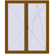 Drzwi balkonowe 1740x2100 mm BALCONY DOOR REHAU SYNEGO GOLDEN OAK dwustronny