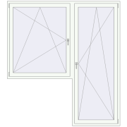 BALCONY DOOR REHAU SYNEGO 2080x2300 mm RAL 9016 Traffic white two-sided