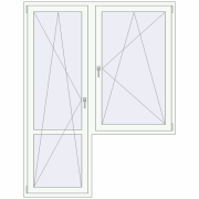 Balcony doors 1670x2150 mm BALCONY DOOR REHAU SYNEGO RAL 9016 Traffic white two-sided