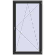 BALCONY DOOR REHAU SYNEGO 1100x2000 mm BLACK_STRUCTURAL two-sided