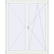 BALCONY DOOR REHAU SYNEGO 1770x2170 mm RAL 9016 Traffic white two-sided
