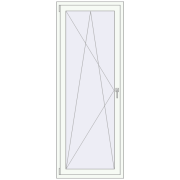 BALCONY DOOR REHAU EURO 70 800x2100 mm RAL 9016 Traffic white two-sided