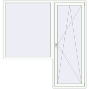 BALCONY DOOR REHAU SYNEGO 2000x2100 mm RAL 9016 Traffic white two-sided