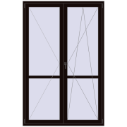 BALCONY DOOR REHAU EURO 70 1500x2300 mm BLACK_BROWN two-sided