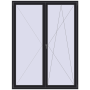 BALCONY DOOR REHAU SYNEGO 1800x2400 mm BLACK_ULTI-MATT dwustronny