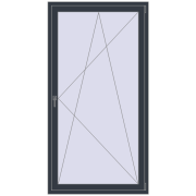 BALCONY DOOR REHAU SYNEGO 1100x2100 mm ANTHRACITE_GREY_STRUKTURAL two-sided