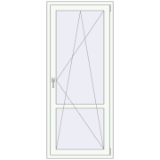 Drzwi balkonowe 800x1900 mm BALCONY DOOR REHAU EURO 60 RAL 9016 Traffic white dwustronny