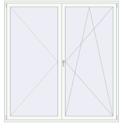 BALCONY DOOR REHAU SYNEGO 2200x2330 mm RAL 9016 Traffic white two-sided