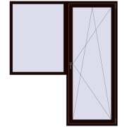 BALCONY DOOR REHAU EURO 70 1900x2200 mm CHOCOLATE_BROWN two-sided