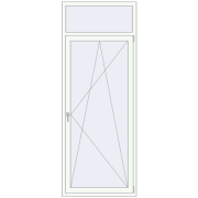 BALCONY DOOR REHAU SYNEGO 970x2500 mm RAL 9016 Traffic white two-sided