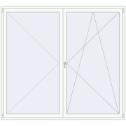 BALCONY DOOR REHAU EURO 70 2350x2200 mm RAL 9016 Traffic white two-sided