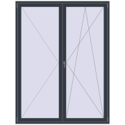 BALCONY DOOR REHAU SYNEGO 1800x2350 mm ANTHRACITE_GREY_STRUKTURAL two-sided