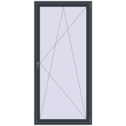 BALCONY DOOR REHAU SYNEGO 1120x2400 mm ANTHRACITE_GREY_STRUKTURAL two-sided