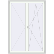 Drzwi balkonowe 1600x2300 mm BALCONY DOOR REHAU EURO 60 RAL 9016 Traffic white dwustronny