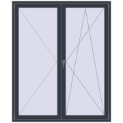 Drzwi balkonowe 1640x2000 mm BALCONY DOOR REHAU EURO 70 ANTHRACITE_GREY_STRUKTURAL dwustronny