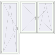BALCONY DOOR REHAU SYNEGO 2300x2280 mm RAL 9016 Traffic white two-sided