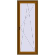 BALCONY DOOR REHAU EURO 60 800x2100 mm GOLDEN OAK two-sided