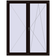 BALCONY DOOR REHAU EURO 70 1600x2050 mm BLACK_BROWN two-sided