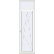 BALCONY DOOR REHAU EURO 70 800x2750 mm RAL 9016 Traffic white two-sided