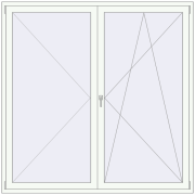 BALCONY DOOR REHAU EURO 70 2000x2000 mm RAL 9016 Traffic white two-sided