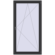 BALCONY DOOR REHAU SYNEGO 1100x2100 mm ANTHRACITE_GREY_GLATT two-sided