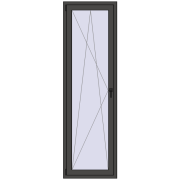 BALCONY DOOR REHAU SYNEGO 700x2300 mm BASALT_GREY two-sided