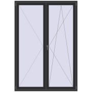 BALCONY DOOR REHAU EURO 60 1600x2300 mm ANTHRACITE_GREY_GLATT dwustronny
