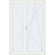 BALCONY DOOR REHAU SYNEGO 1450x2200 mm WALNUT external