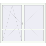 BALCONY DOOR REHAU EURO 70 2400x2100 mm RAL 9016 Traffic white two-sided