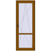BALCONY DOOR REHAU EURO 70 800x2100 mm GOLDEN OAK two-sided