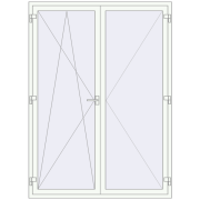 BALCONY DOOR REHAU EURO 70 1600x2200 mm RAL 9016 Traffic white dwustronny BALCONY DOOR REHAU EURO 70 1600x2200 mm RAL 9016 Traffic white dwustronny