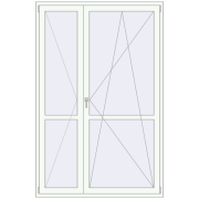 BALCONY DOOR REHAU SYNEGO 1500x2300 mm RAL 9016 Traffic white dwustronny