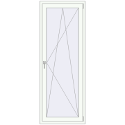 BALCONY DOOR REHAU EURO 70 800x2000 mm RAL 9016 Traffic white two-sided