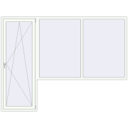 BALCONY DOOR REHAU EURO 70 2800x2100 mm RAL 9016 Traffic white two-sided
