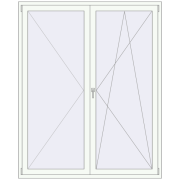 BALCONY DOOR REHAU EURO 60 1650x2100 mm RAL 9016 Traffic white two-sided