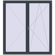 BALCONY DOOR REHAU SYNEGO 2000x2200 mm ANTHRACITE_GREY_STRUKTURAL two-sided