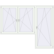BALCONY DOOR REHAU SYNEGO 2600x2100 mm RAL 9016 Traffic white two-sided