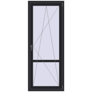 BALCONY DOOR REHAU SYNEGO 800x2000 mm BLACK_ULTI-MATT two-sided