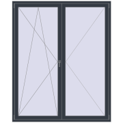 BALCONY DOOR REHAU EURO 70 1800x2200 mm ANTHRACITE_GREY_STRUKTURAL two-sided