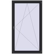 BALCONY DOOR REHAU SYNEGO 1200x2100 mm BLACK_ULTI-MATT two-sided