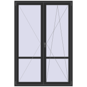BALCONY DOOR REHAU EURO 70 1500x2200 mm BLACK_STRUCTURAL two-sided