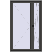 Drzwi balkonowe 1300x2100 mm BALCONY DOOR REHAU SYNEGO BASALT_GREY dwustronny Drzwi balkonowe 1300x2100 mm BALCONY DOOR REHAU SYNEGO BASALT_GREY dwustronny