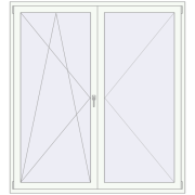 BALCONY DOOR REHAU EURO 70 1800x1965 mm RAL 9016 Traffic white two-sided