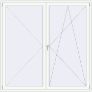 BALCONY DOOR REHAU EURO 70 2050x2050 mm RAL 9016 Traffic white dwustronny