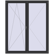 BALCONY DOOR REHAU EURO 70 1800x2200 mm ANTHRACITE_GREY_GLATT two-sided